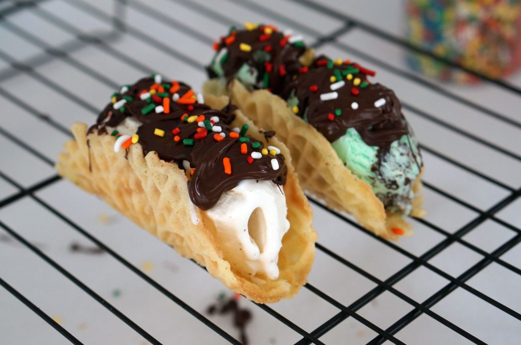 DIY Chocolate Covered Ice Cream Tacos